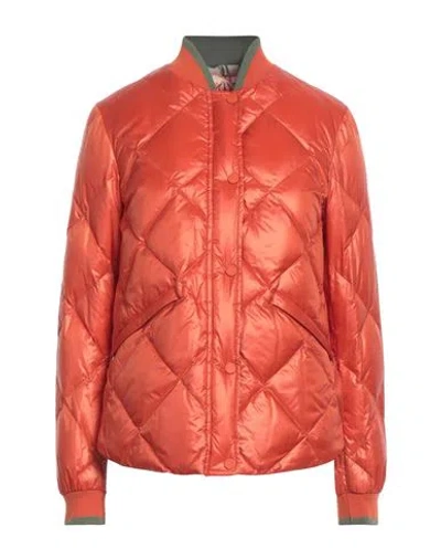 Woolrich Woman Down Jacket Orange Size L Polyamide