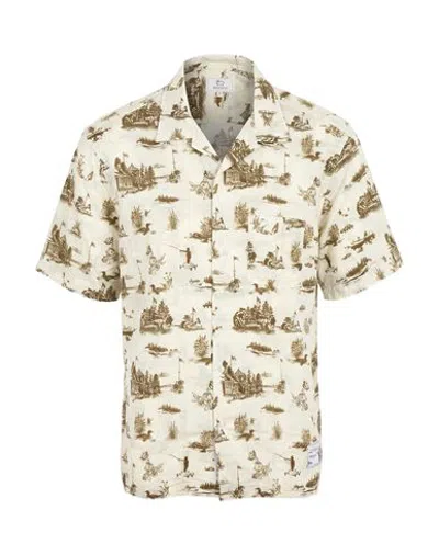 Woolrich Zavikon Ss Shirt Man Shirt Cream Size Xl Cotton In White