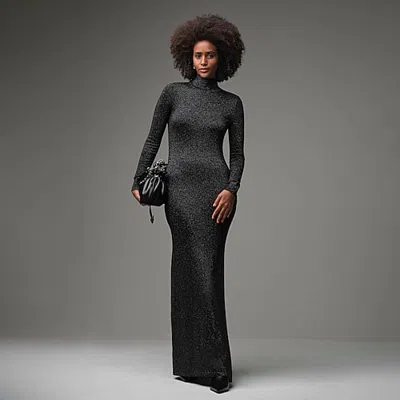 Worthington Womens Long Sleeve Sweater Dress In Black