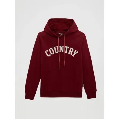 Wrangler Women's Country Applique Pullover Hoodie In Pomegranate In Burgundy