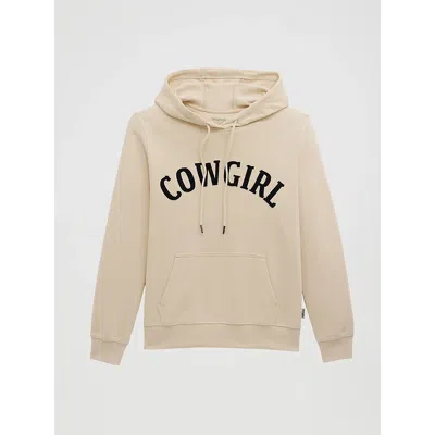 Wrangler Women's Cowgirl Applique Pullover Hoodie In Whitecap Gray In Neutral