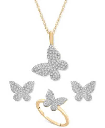 Wrapped Diamond Pave Butterfly Jewelry Collection Created For Macys In Black