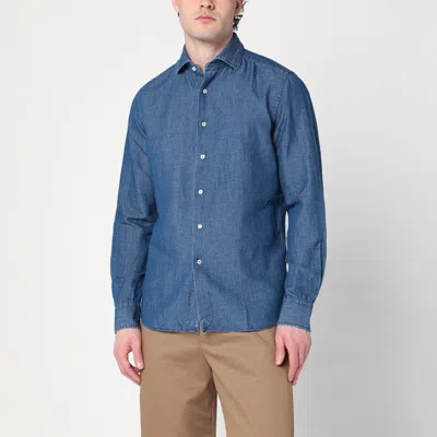 Xacus Blue Denim Tailor Fit Shirt