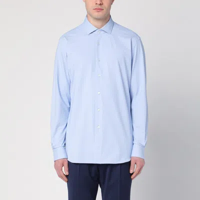 Xacus Light Blue Slim-fit Twill Active Shirt