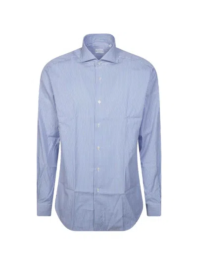 Xacus Vertical-stripe Shirt In Blue