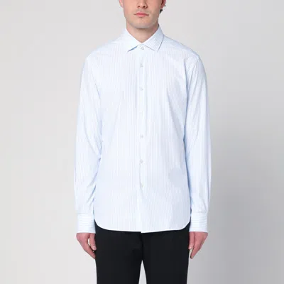 Xacus White/light Blue Cotton Shirt
