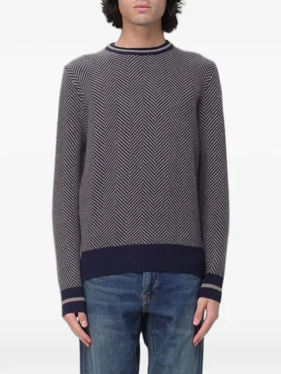 Xc Herringbone-knit Sweater In Blue