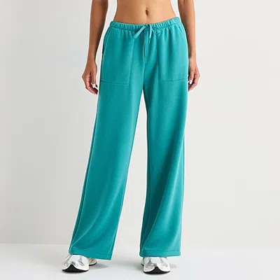 Xersion Womens Wide Leg Mid Rise Regular Fit Sweatpant In Green