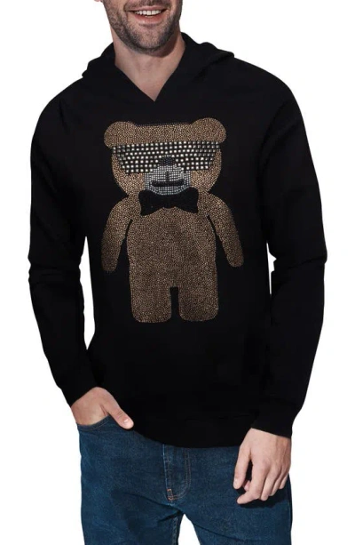 X-ray Bear Studded Graphic Hoodie In Black