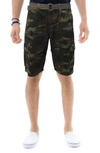 X-ray Belted Cargo Shorts In Olive Camo