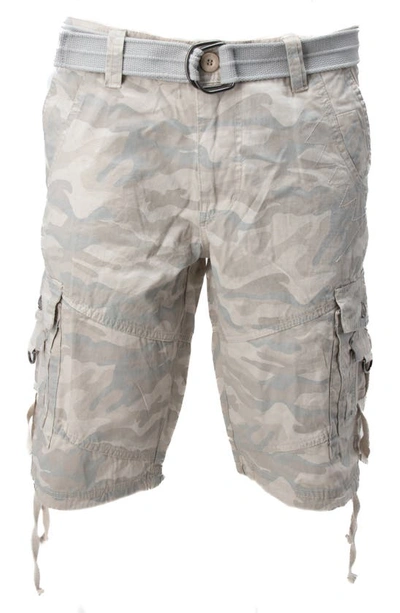 X-ray Belted Snap Button Cargo Shorts In White
