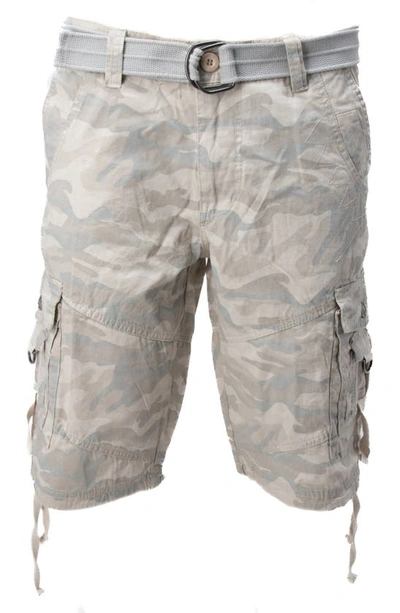 X-ray Belted Snap Button Cargo Shorts In Sand Camo