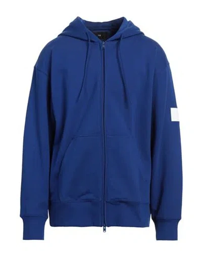 Y-3 Man Sweatshirt Blue Size L Organic Cotton, Elastane