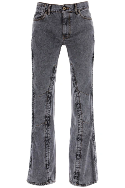 Y/project Hook-and-eye Flared Jeans In Black