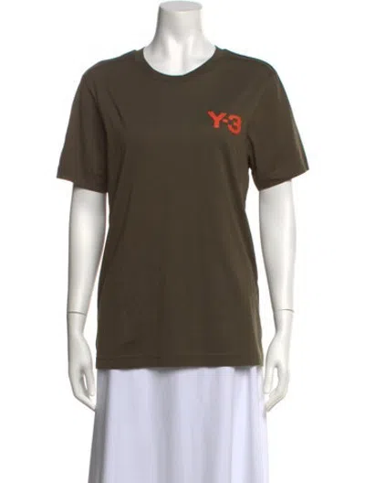 Pre-owned Y-3 Graphic Print Crew Neck T-shirt In Green