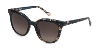 Yalea Sya244 Halide 0ua2 Women's Sunglasses Tortoiseshell Size 53 In Fantasy Brown Turquoise Tortoise