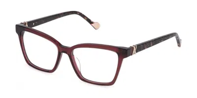 Yalea Vya230 Mildred 0afd Women's Glasses Red Size 54 - Free Lenses - Blue Light Block Available In Transparent Shiny Raspberry