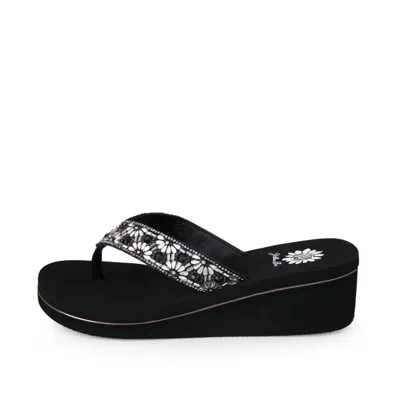 Yellow Box Women's Savira Wedge Sandal In Black In Multi