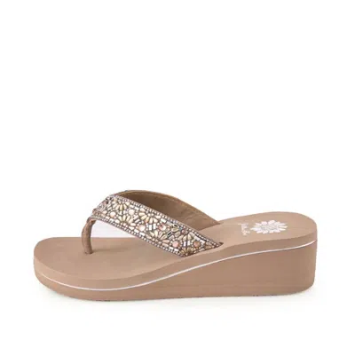 Yellow Box Women's Savira Wedge Sandal In Taupe In Neutral