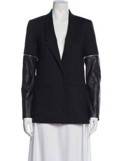 Pre-owned Yigal Azrouël Virgin Wool Striped Blazer In Blue