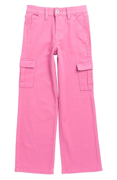 Ymi Kids' High Waist Cargo Pants In Pink Haze