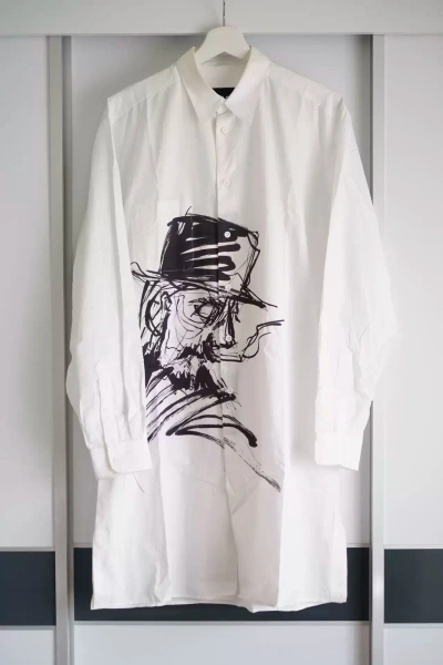 Pre-owned Yohji Yamamoto 19ss Smoking Painting Shirt In White
