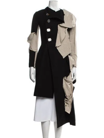 Pre-owned Yohji Yamamoto 2024 Wool Coat In Black/neutrals