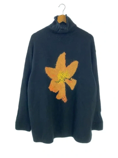 Pre-owned Yohji Yamamoto Aw21 Flower Stitch Wool Knit Sweater In Black