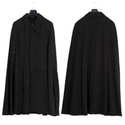 Pre-owned Yohji Yamamoto Pour Homme Wool Manto Coat In Black