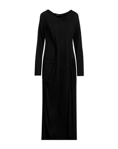 Yohji Yamamoto Woman Maxi Dress Black Size 2 Cotton, Cashmere