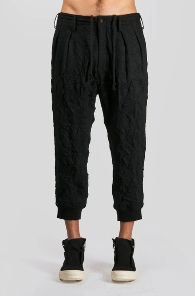 Yohji Yamamoto Wrinkled Flannel Pant In Black