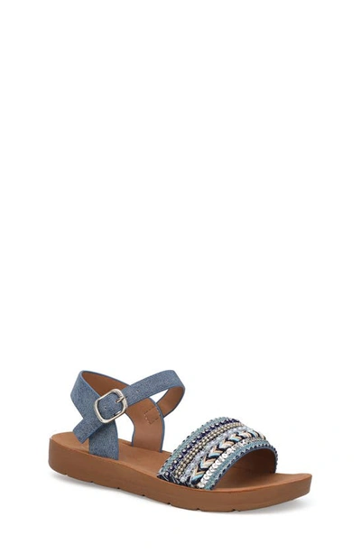 Yoki Kids' Vanity Beaded Sandal In Denim