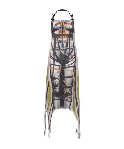 Y/project Bondage Printed Midi Dress In Black