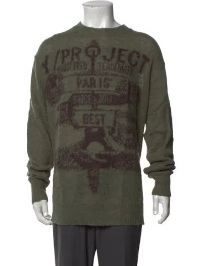 Pre-owned Y/project Graphic Print Crew Neck Pullover In Green