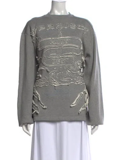 Pre-owned Y/project Graphic Print Crew Neck Sweatshirt In Grey