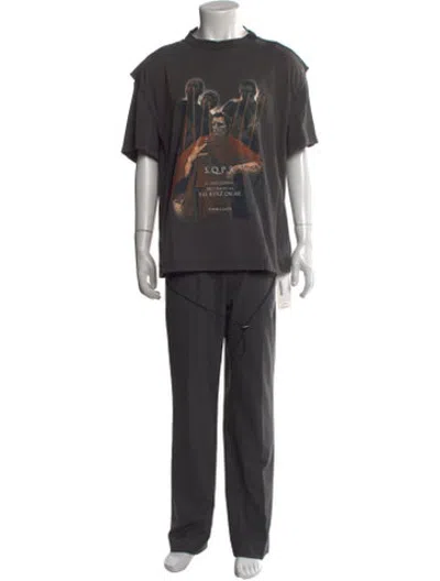 Pre-owned Y/project Graphic Print Crew Neck T-shirt In Grey