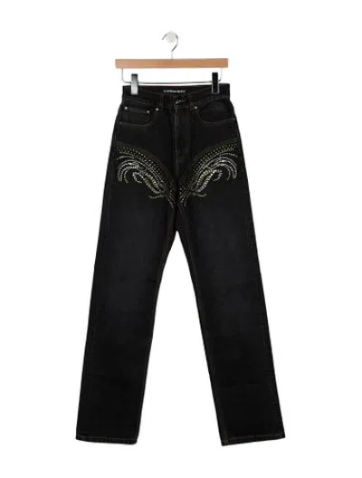 Pre-owned Y/project High-rise Straight Leg Jeans In Black
