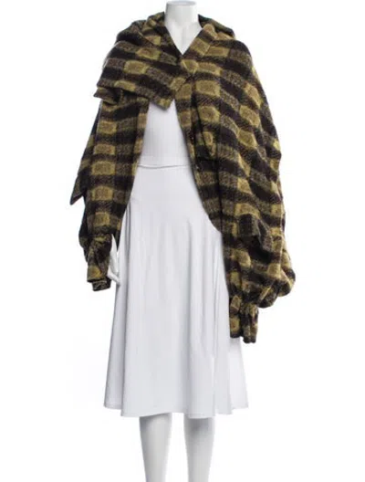 Pre-owned Y's 2012 Plaid Print Jacket In Yellow