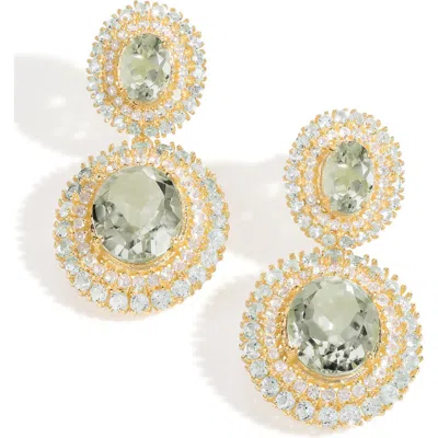 Ys Gems Semiprecious Stone Drop Earrings In Green