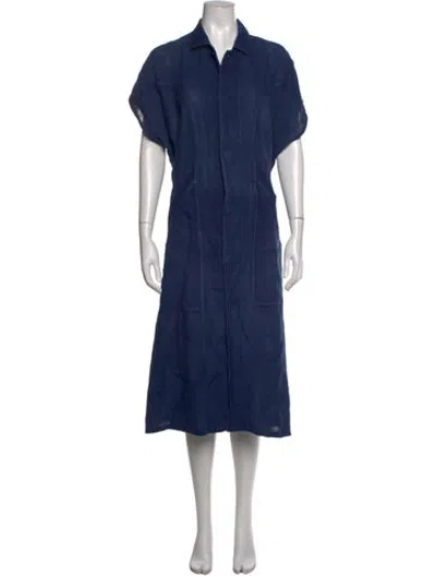 Pre-owned Y's Vintage Midi Length Dress In Blue