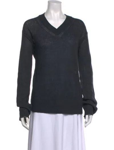 Pre-owned Y's V-neck Sweater In Grey