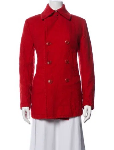 Pre-owned Y's Wool Peacoat In Red