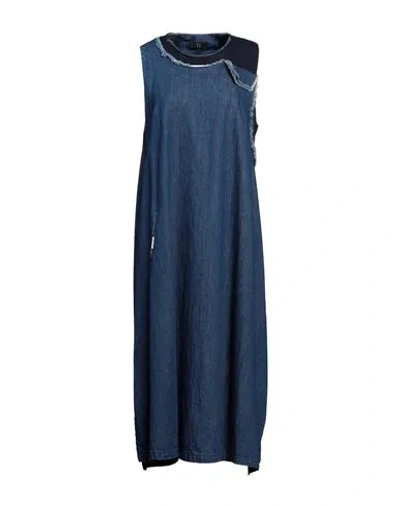 Y's Yohji Yamamoto Woman Midi Dress Blue Size 2 Cotton