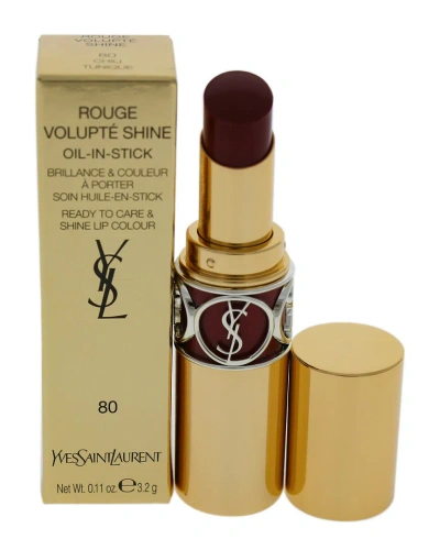 Ysl Beauty Ysl 0.11oz #80 Chili Tunique Rouge Volupte Shine Oil-infused Lipstick In White