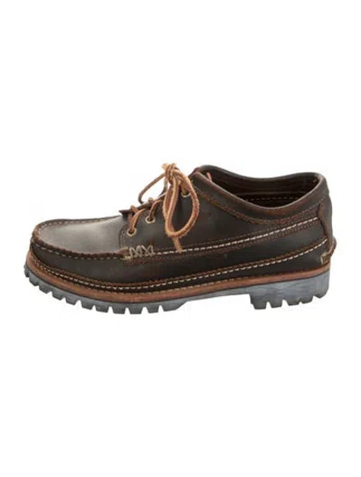 Pre-owned Yuketen Leather Boat Shoes In Brown