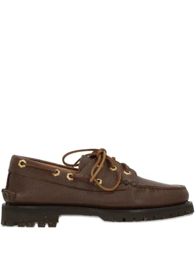 Yuketen Leather Lace-up Loafers In Brown