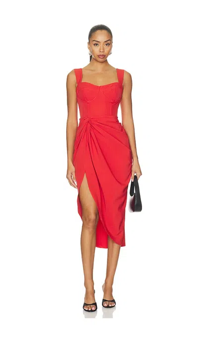 Yumi Kim Rica Midi Dress In Red