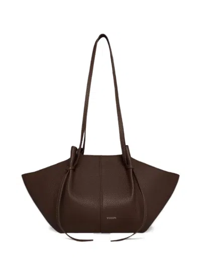 Yuzefi Medium Mochi Pebble-grained Leather Shoulder Bag In Brown