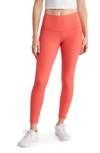 Z By Zella Perform High Waist Pocket 7/8 Leggings In Red Cayenne