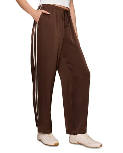 Z Supply In Stride Satin Drawstring Pants In Brown